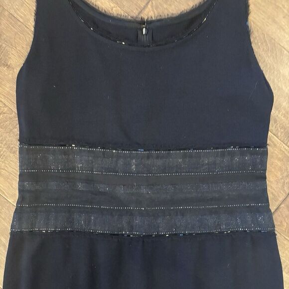 St. John‎ Evening Black Knit Dress with Beading Size 10 Spring 2006 - Picture 7 of 10